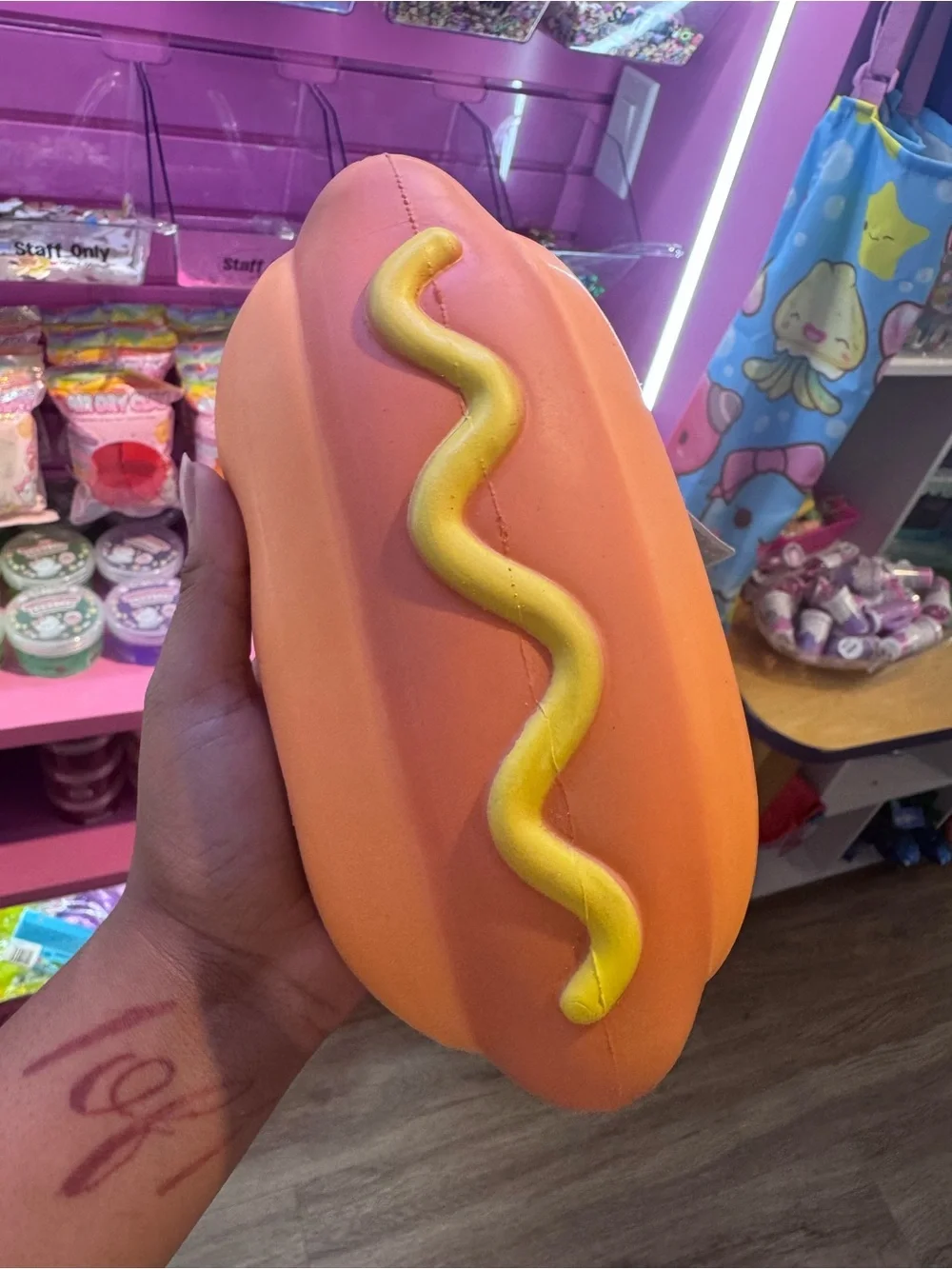 JUMBO REALOrange & Yellow Squishy Hot Dog Toy